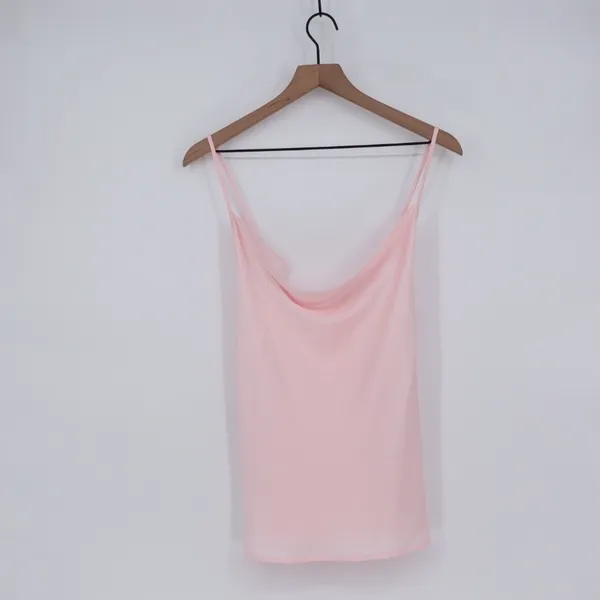 EKOUAER Pink Camisole Tank Top‎ Cowl Neck Spaghetti Strap Size M - Image 2