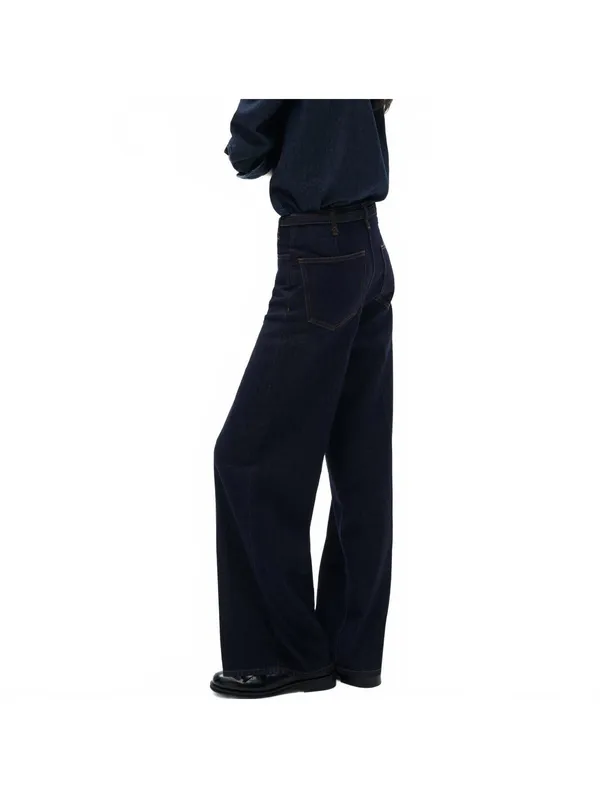 Mango Rinse-Wash Wide Leg Jeans with Belt NWT Mara Open Blue Size 4 - Image 9