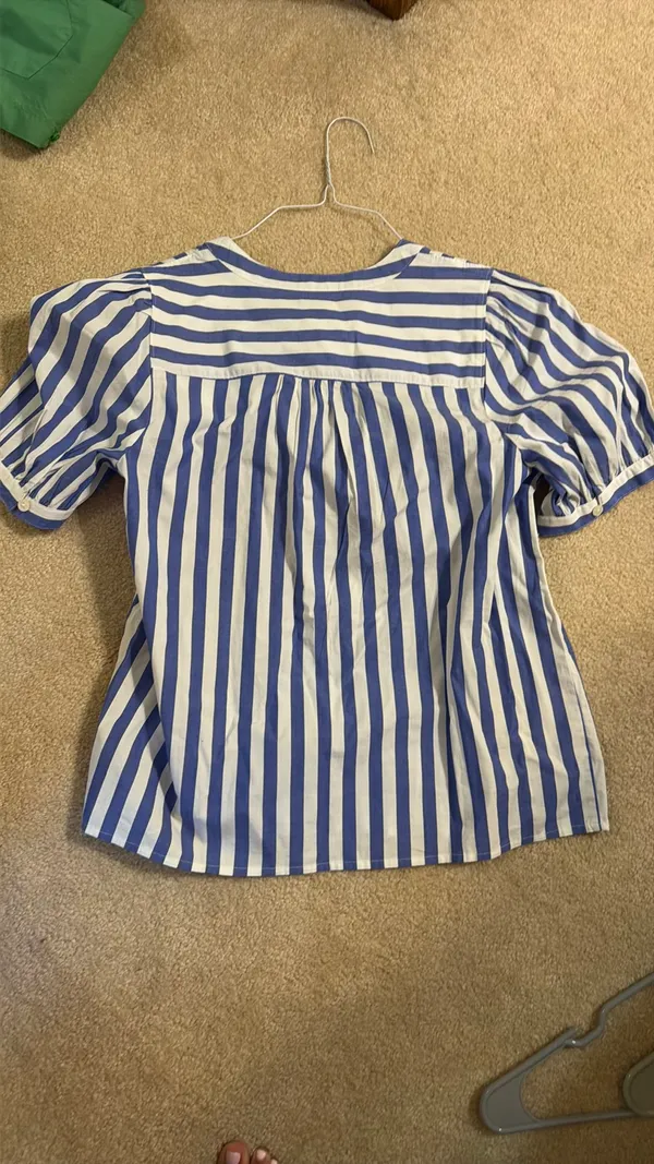 J Crew blue and white stripe blouse  - Image 4
