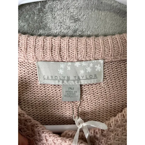 Soft Girl Blush Pink Knit Cardigan Button‎ Front Cottagecore Coquette Kawaii NEW - Image 5