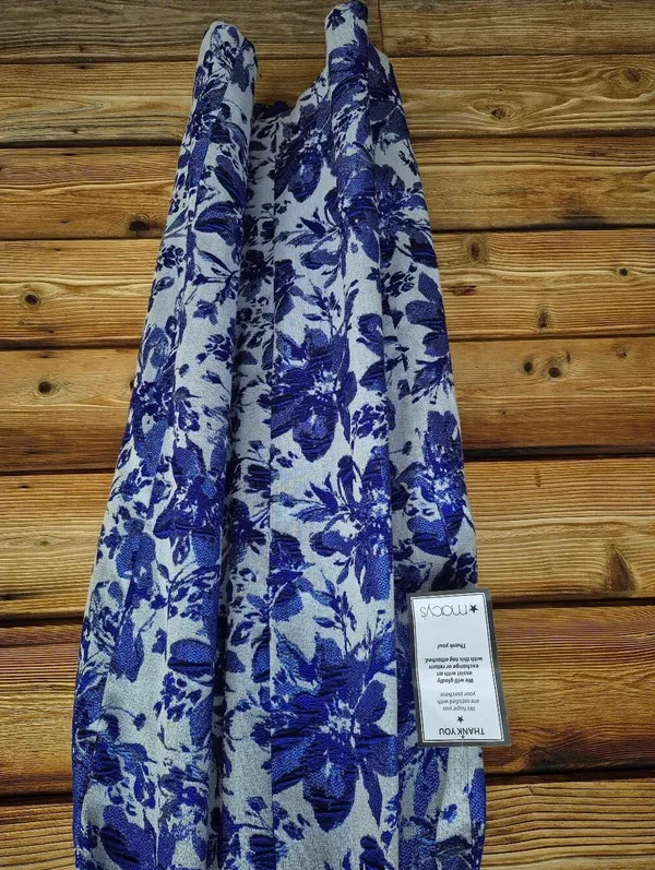 NWT Adrianna Papell Aidan Mattox Blue Floral Jacquard Gown Size 10 - Image 12