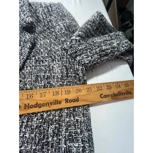 Abercrombie & Fitch Tweed Oversized Blazer Jacket Women M Black White Old Money - Image 4