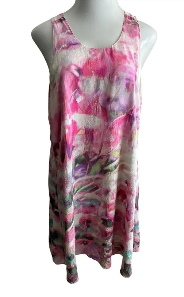 Cynthia Rowley 100% Silk Multicolors Abstract Dress 8 - Image 2