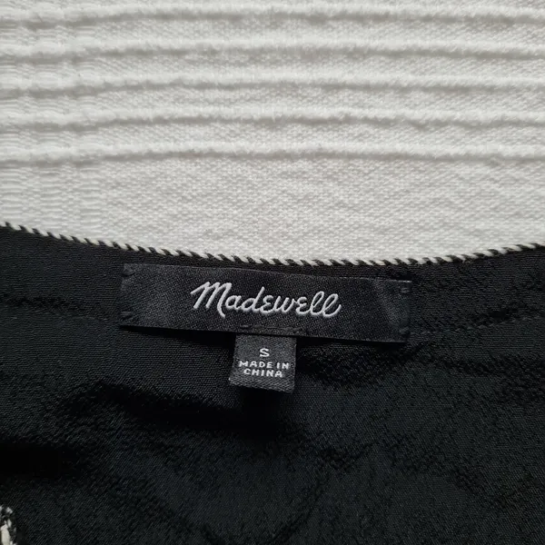 Madewell Blouson Sleeve Top Blouse Peasant Pirate Boho Black Flowy Longsleeve - Image 9