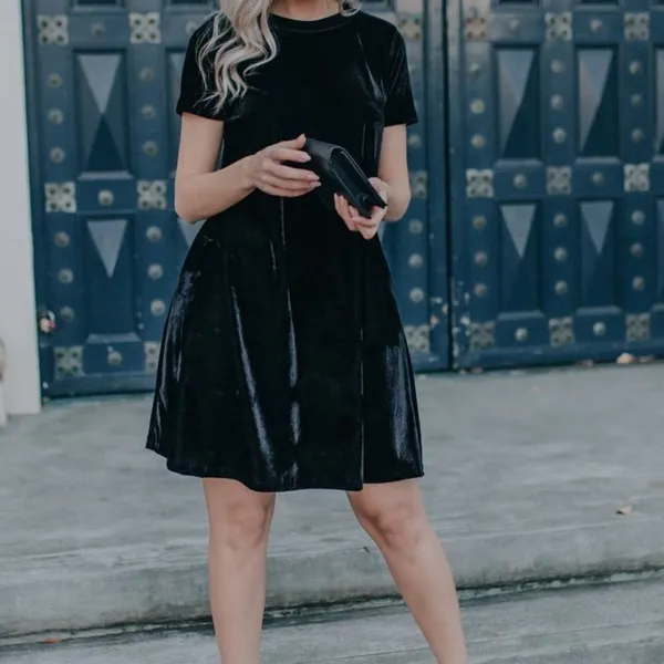 ✨ LALA BLACK VELVET DRESS✨ Black Size L - Image 2