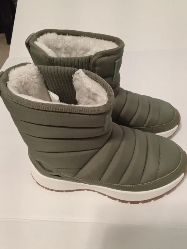 Women’s Juno Olive Quilted Winter Boot with Faux Fur Lining Limited Edition 6 - Image 3