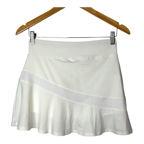 Camel Crown Skort Athletic Skirt‎ Womens Small White Mesh Panel Ruffle Hem NWT - Image 5