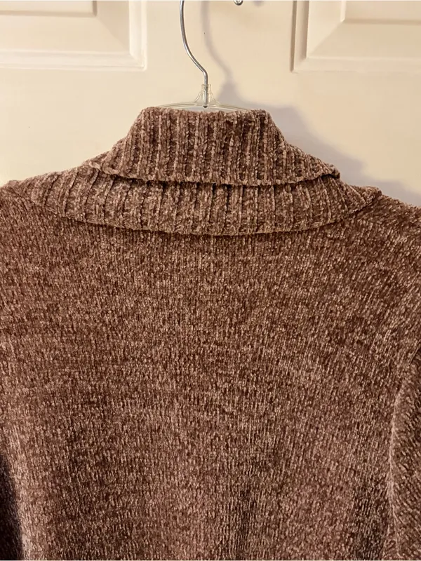 Orvis Brown Chenille Open-Front Shawl Cardigan - Image 11
