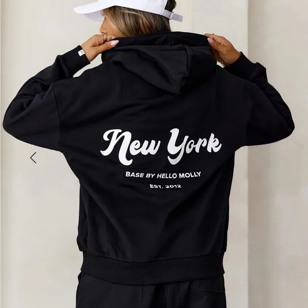 Hello Molly Exclusive Base Slip On New York‎ Black Hoodie Size XL - Image 3