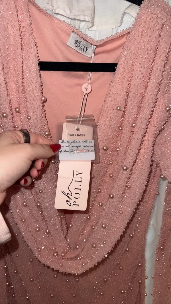 Oh Polly Mini Dress Embellished Long Sleeve - Image 2