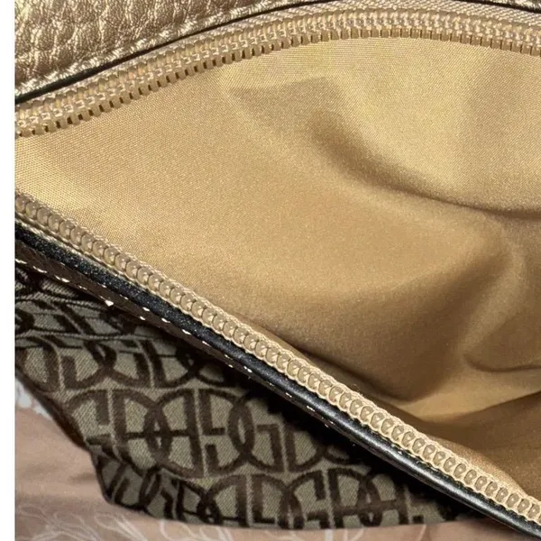 Giani Bernini‎ Crossbody Bag Monogram Signature Jacquard Gold Trim Messenger - Image 7