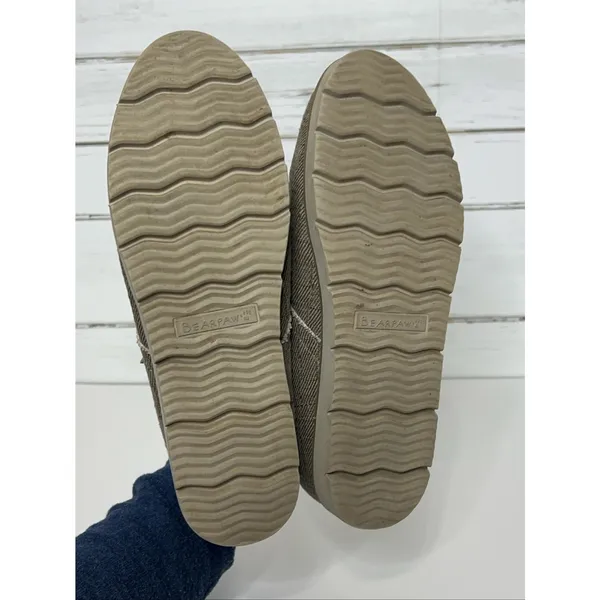 Bearpaw Cher Women's Taupe Canvas Frayed Lace Up Chukka Ankle Boots Shoe Size 9 - Image 8