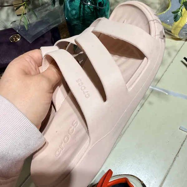 CROCS Women's Light Pink Mules - Image 3
