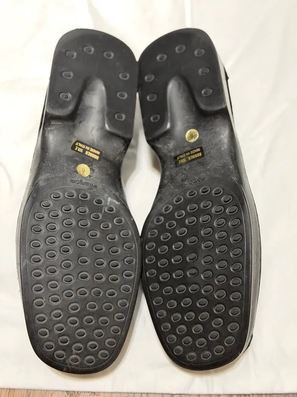 Harold Powell Black Suede and Calf Hair Moccasin Loafers Made in Italy - Image 8
