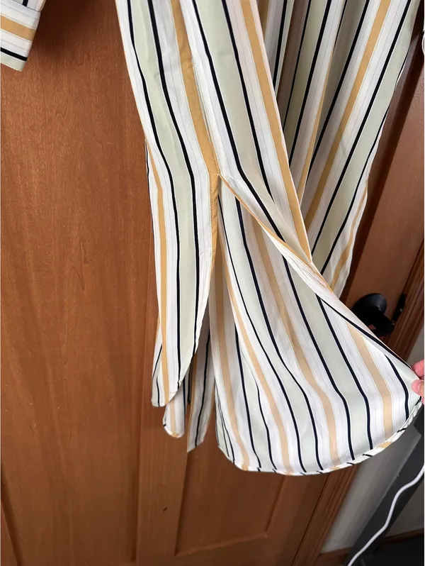 Easel Long Sleeve Striped Button Up Maxi Shirt Dress Women’s Small - Image 5