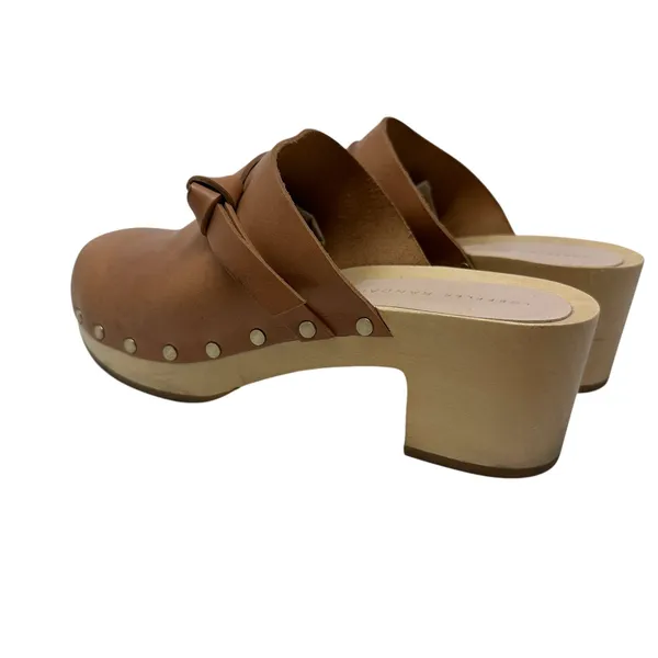 Loeffler Randall‎ Roberta Low-Heel Clogs Cognac Leather Brown Tan Size 5.5 - Image 12