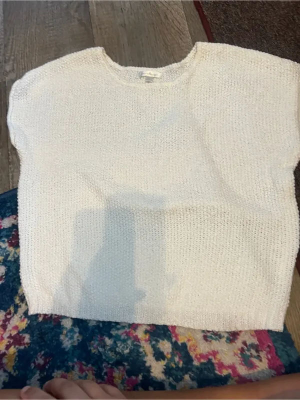 Moon & Madison Cream Short-Sleeve Knit Sweater - Image 3