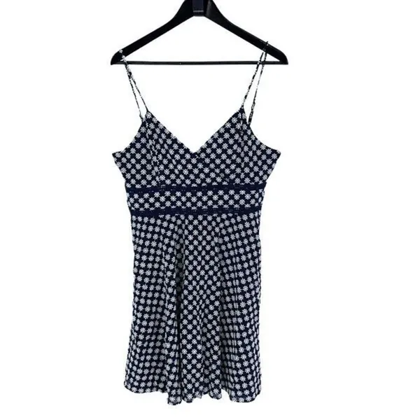 Francesca's Collection Trixxi Embroidered Floral Spaghetti Strap Mini Dress Blue - Image 2