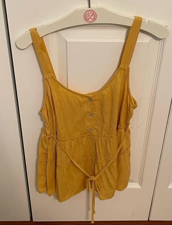 Yellow Tiered Button Up Tank - Image 2
