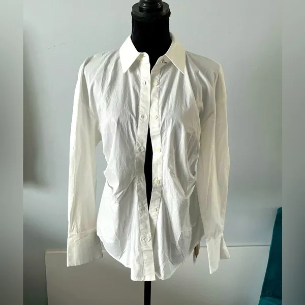Stylish flattering blouse💖 White Size M - Image 2