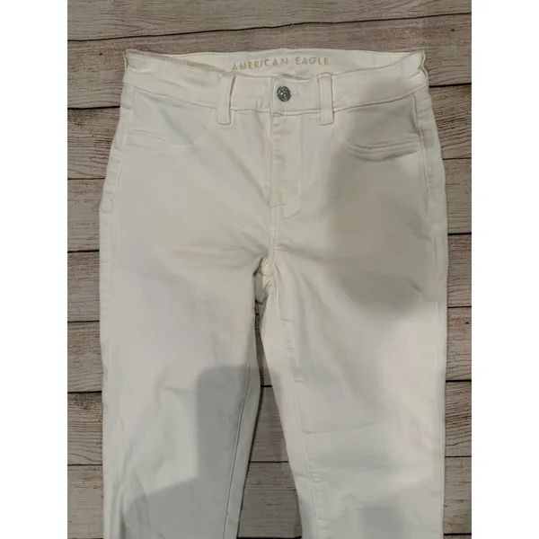 AE AMERICAN EAGLE HI RISE JEGGING NEXT LEVEL STRETCH WOMENS JEANS 6 -White - Image 3
