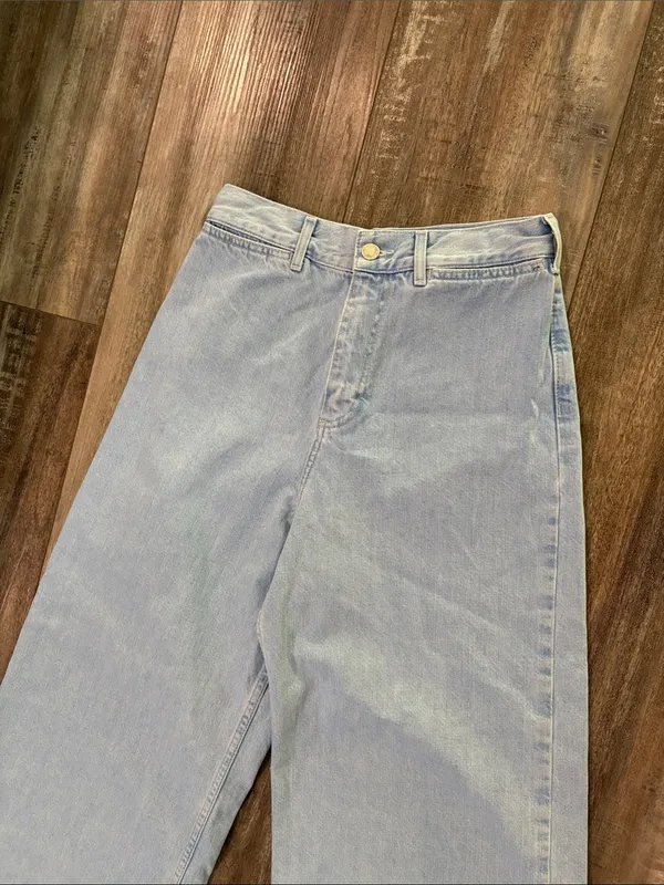 Zara Wide Leg Light Wash Croo Pant Jeans Size 4 - Image 3