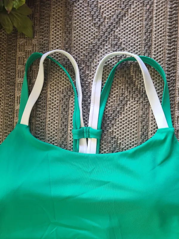 NWT Green Strappy Sports Bra Crop Top Size XL - Image 3