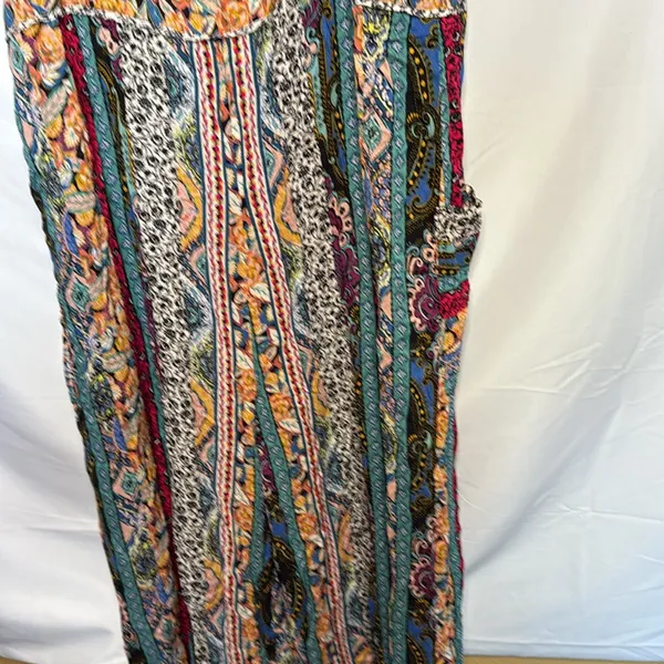 Anthropologie Calais floral boho jumper romper wide legs relaxed fit pockets XL - Image 9