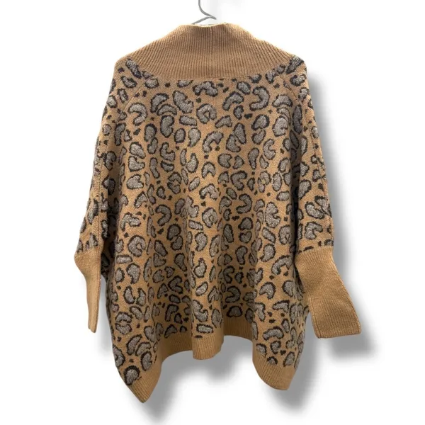 Anthropologie Akemi‎ + Kin Leopard Cardigan One Size Brown Knit Open Front Cozy - Image 2