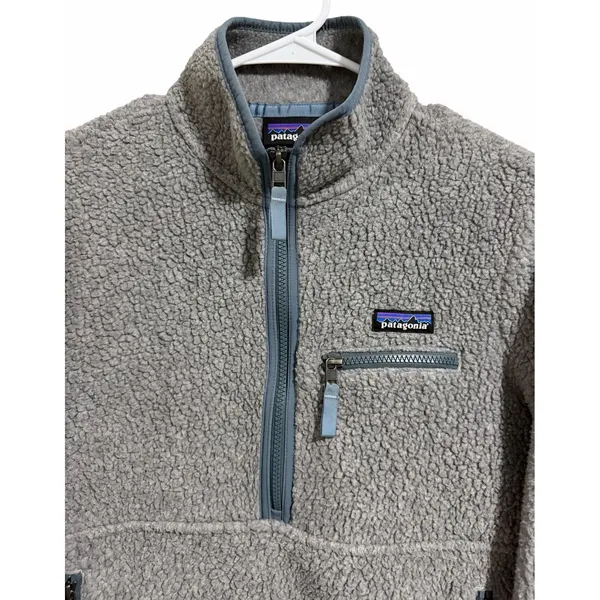 Patagonia Retro Pile Marsupial Fleece Pullover Salt Gray Women's‎ Size XS - Image 3
