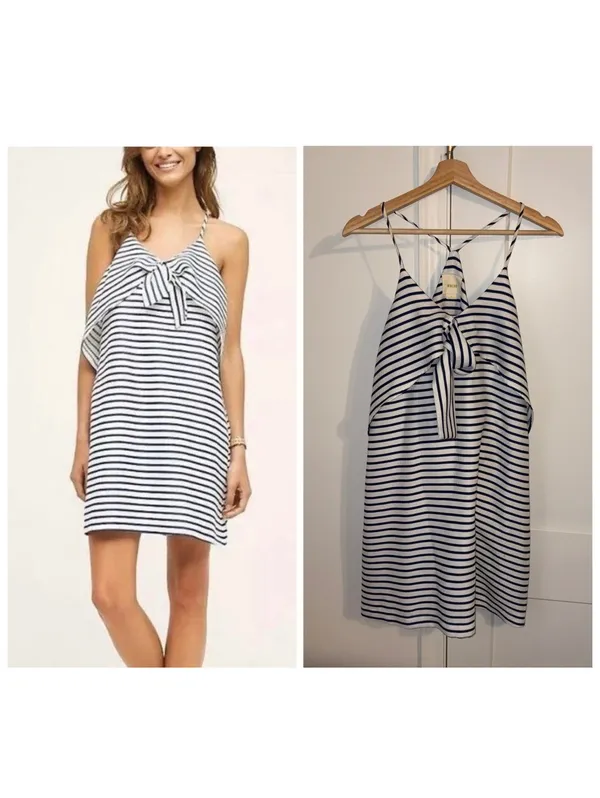 Maeve by Anthropologie $128 Woman’s M Ahoy Swing Dress Tie-Front Mini, Size M - Image 2