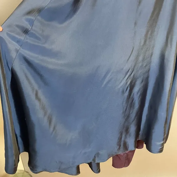 Vintage 90s Prom Dress FLAWS‎ Blue Sleeveless Iridescent Formal Classic Gown - Image 8