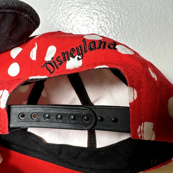 Disney Parks Baseball Hat Cap Minnie Mouse Ears Cotton Snap Back Polka Dot OS - Image 4