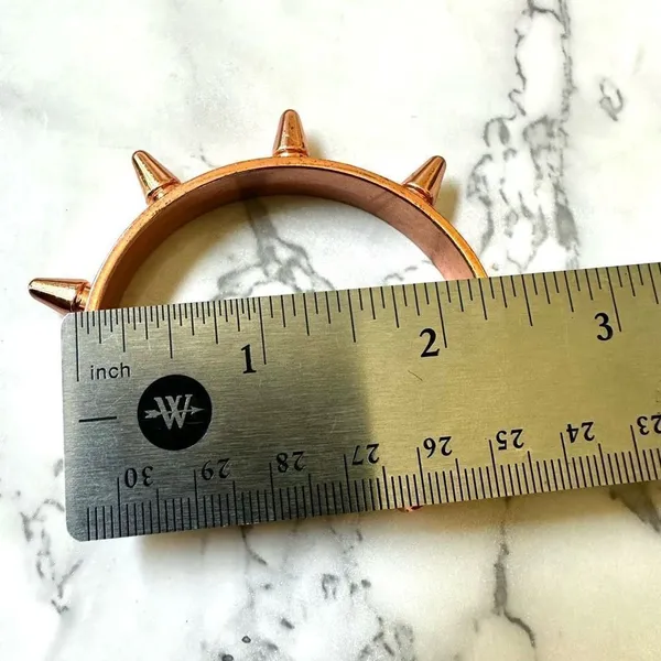 Rose gold tone spiky rhinestone cuff bracelet - Image 6