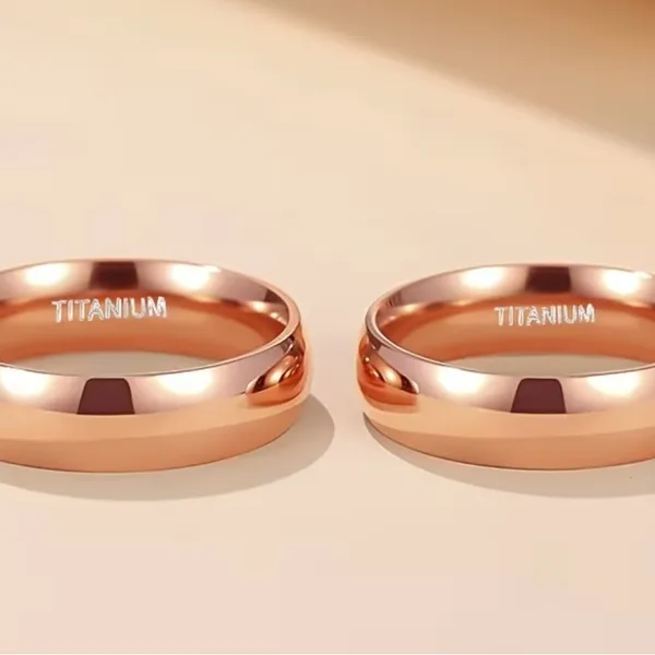 Women’s Luxury Titanium Steel Rose Golden Minimalist 6mm Band Size 7 - Image 3