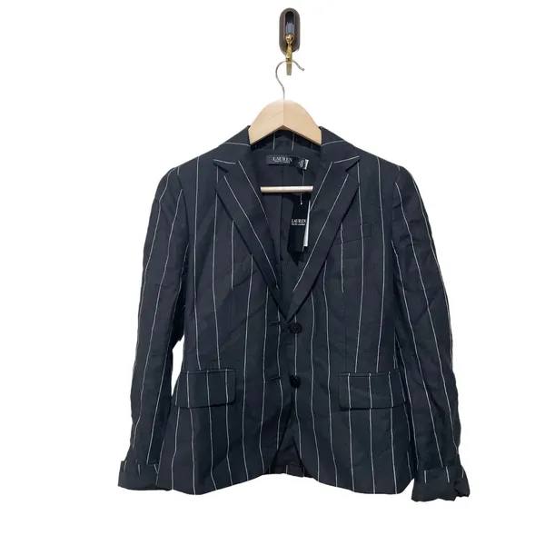 LAUREN RALPH LAUREN Pinstripe Linen Blazer‎ Size 2 - Image 5