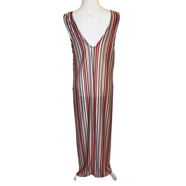 Zara Trafaluc Maxi Dress Womens S Multi-Color‎ Striped Knit Boho Beach Summer - Image 6