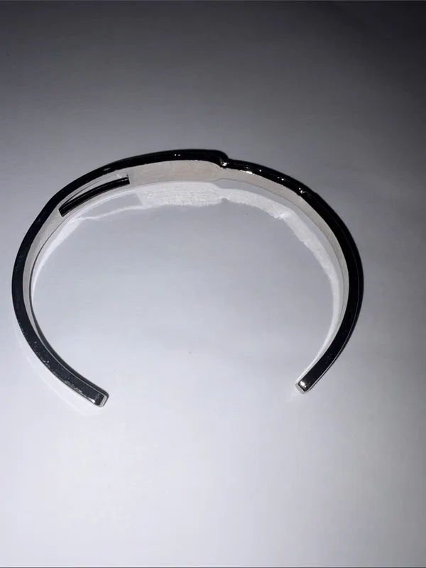 Silver Crystal Accent Cuff Bracelet - Image 5