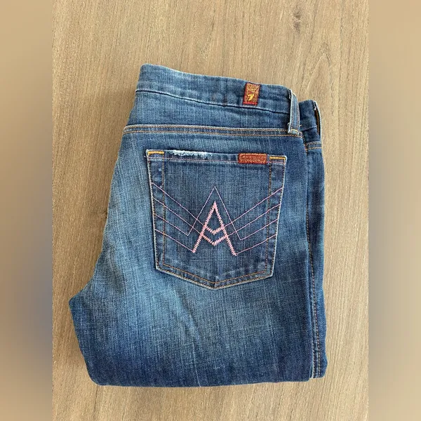 7 For All Mankind - Pink A-Pocket Lowrise Bootcut Size 31 - Image 5