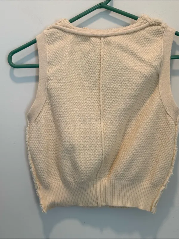 Free People Denson Cropped Sweater Vest size M - Image 6