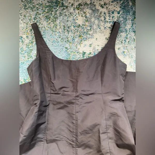 Vintage Y2K J. Crew brown silk holiday sleeveless dress, size 12 - Image 10