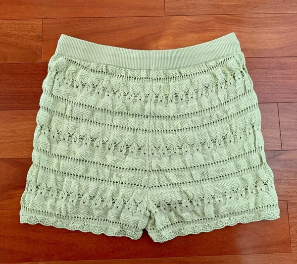 Green Crochet Shorts Size XS - Image 4