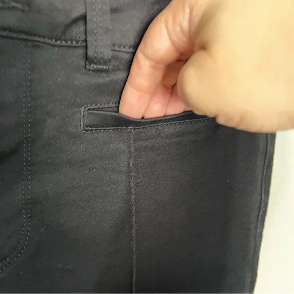 Kut From the Kloth Ana‎ High Rise Flare Pintuck Front Seam Black Denim Jeans - Image 5