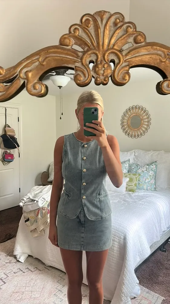 Entro denim vest, and skort set  - Image 5