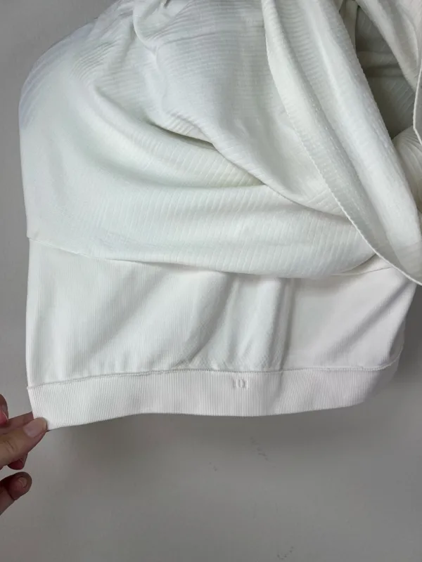 Lululemon Ebb to Street Tank Top White Ribbed Built In Bra Racerback Athletic 8 - Image 14