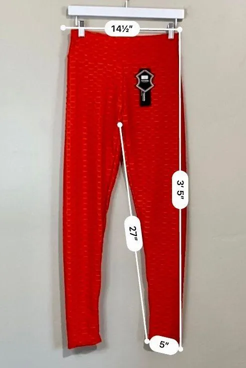 Women’s Butt Lifting Yoga Activewear Pants Leggings Red NWT - Image 10