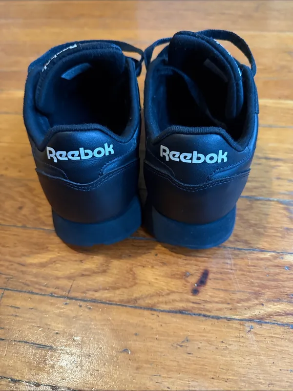 Reebok Women’s Classic Black Leather Sneakers Size 8 - Image 7
