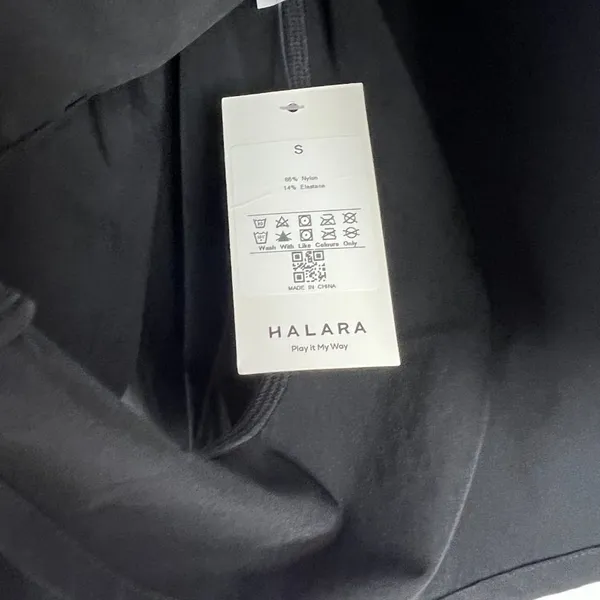 NWT HALARA Elastic Waistband Drawstring Side Split Shorts Black Size Small S NEW - Image 6