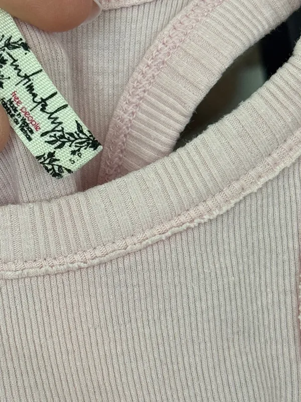 Intimately Free People racerback tank top high neck light pink ribbed blush - Image 2