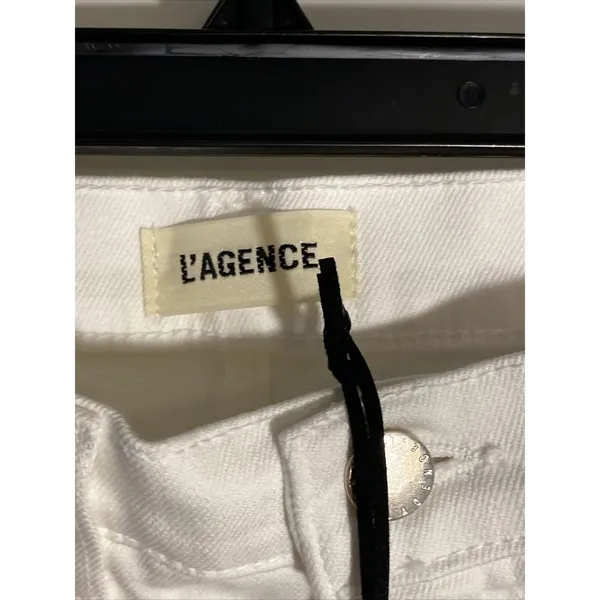 L'AGENCE Women's Audrey Mid Rise Shorts‎ Size 25 New With Tags Vintage White - Image 6